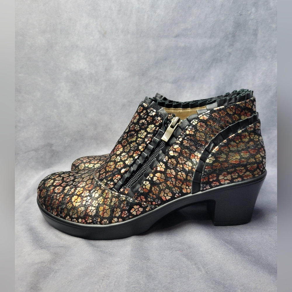 Alegria Hannah Autumn Poppy‎ Ankle Boots Metallic Ruffle EU Size 40 / US 10 - Picture 2 of 8